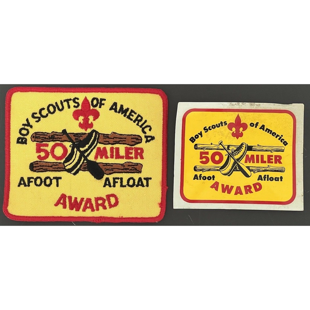 Boy Scouts BSA 50 Miler Afoot Afloat Award Patch and Decal